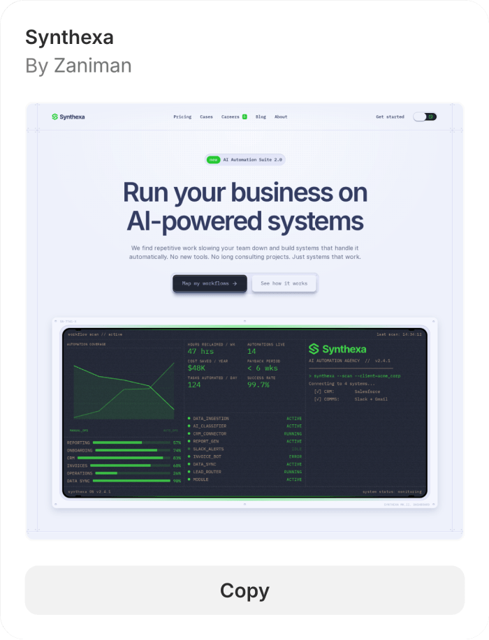 SYNTHEXA Template Preview