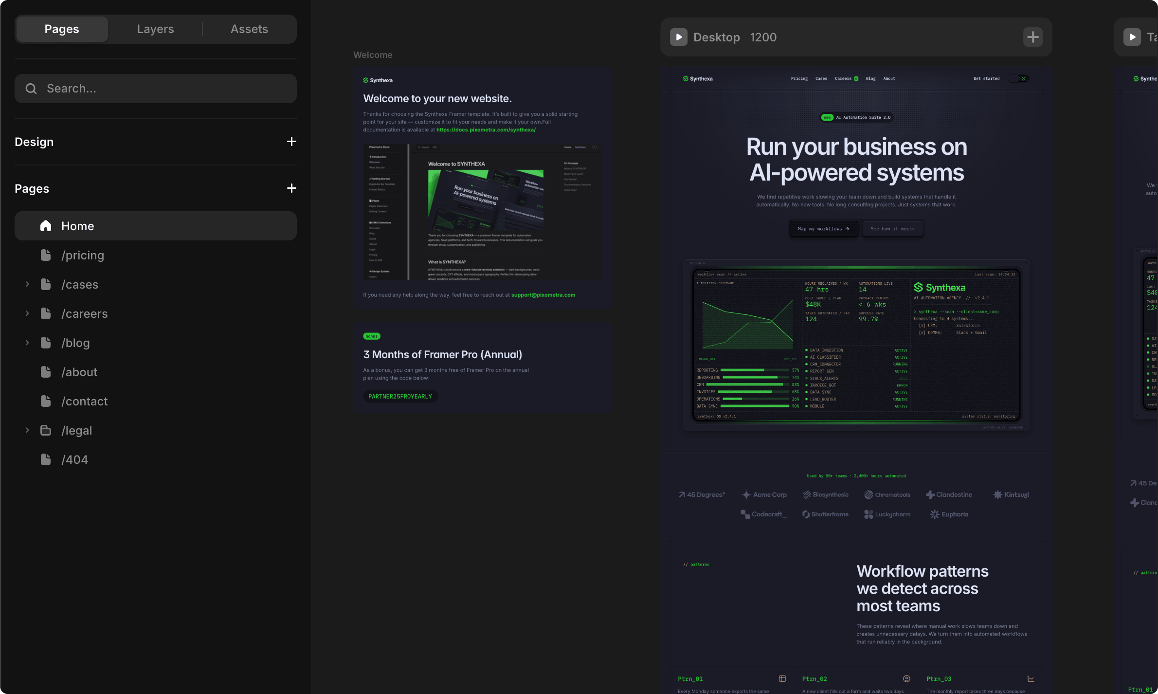 SYNTHEXA Template Preview
