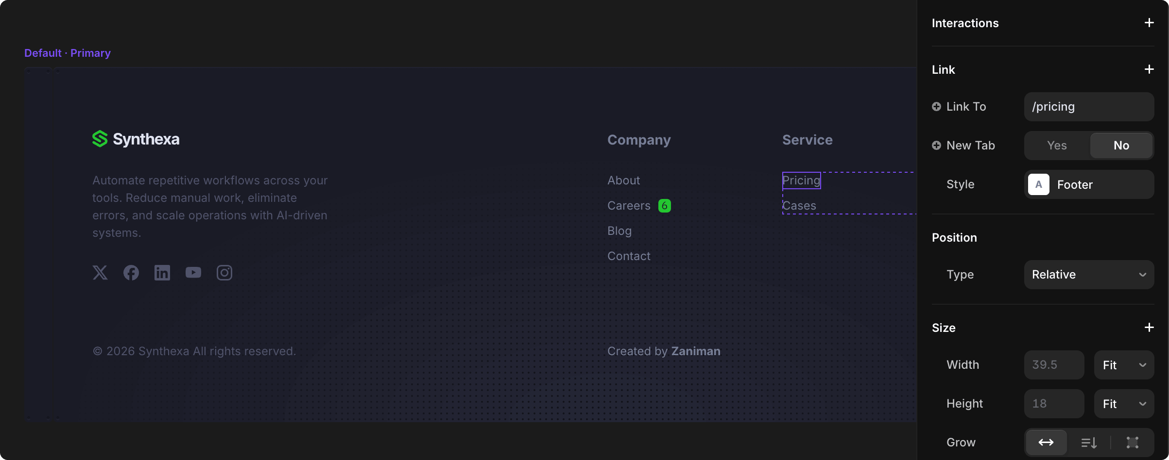 Footer Links