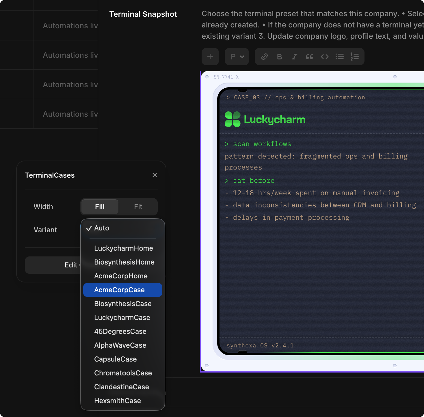 Add TerminalCase
