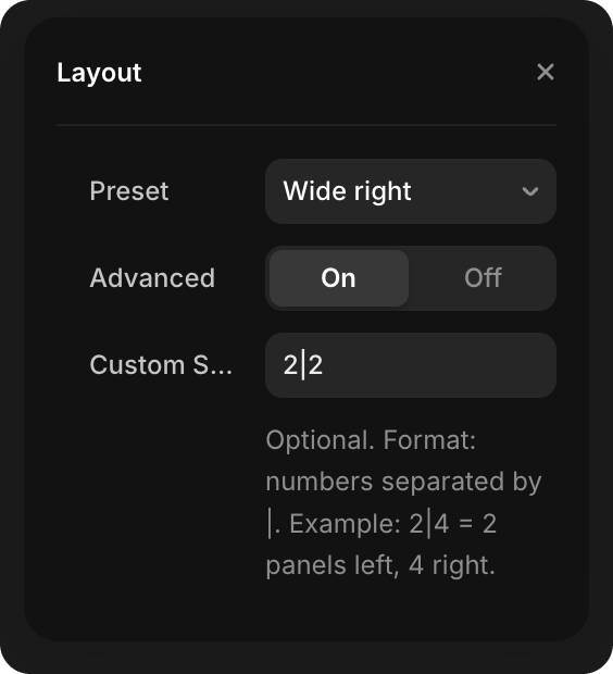 Custom Split